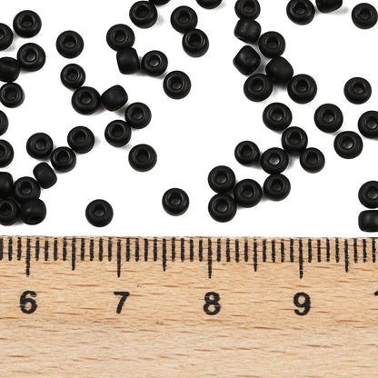 Glass Seed Bead Opaque Black Matt 8/0 50g