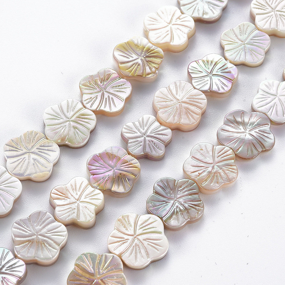 Shell Bead Flower 11x14mm hole 0.6mm 1pc