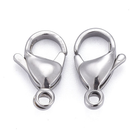 Lobster Claw Clasps 304 Stainless Steel 15mm 20pc