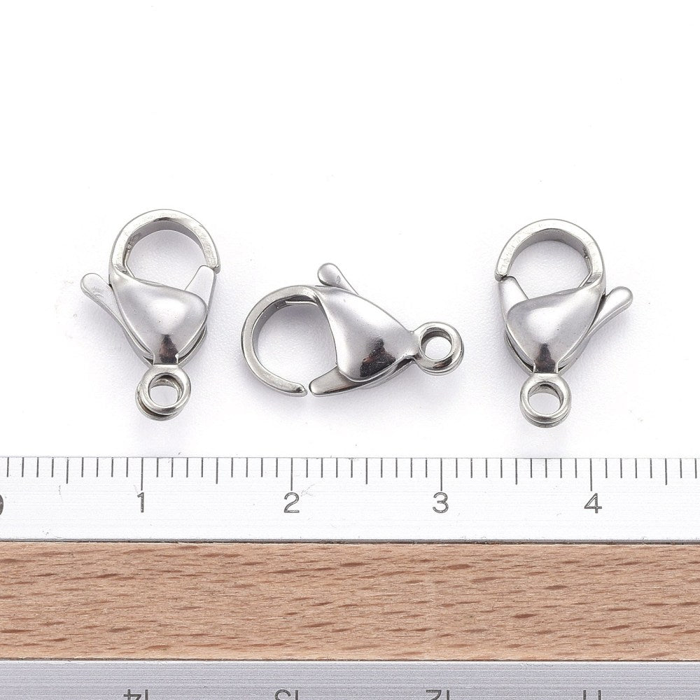 Lobster Claw Clasps 304 Stainless Steel 15mm 20pc