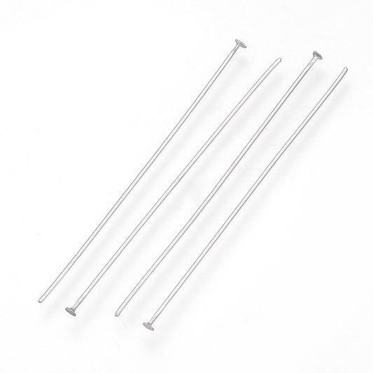 Flat Head Pin 304SS 40mm 100pc - Alberta Bead Store