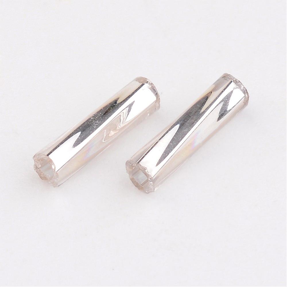 Glass Bugle Bead Twist S/L White - Alberta Bead Store