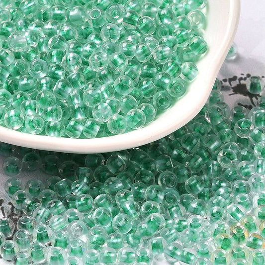 Glass Seed Bead C/L Med Spring Green 6/0