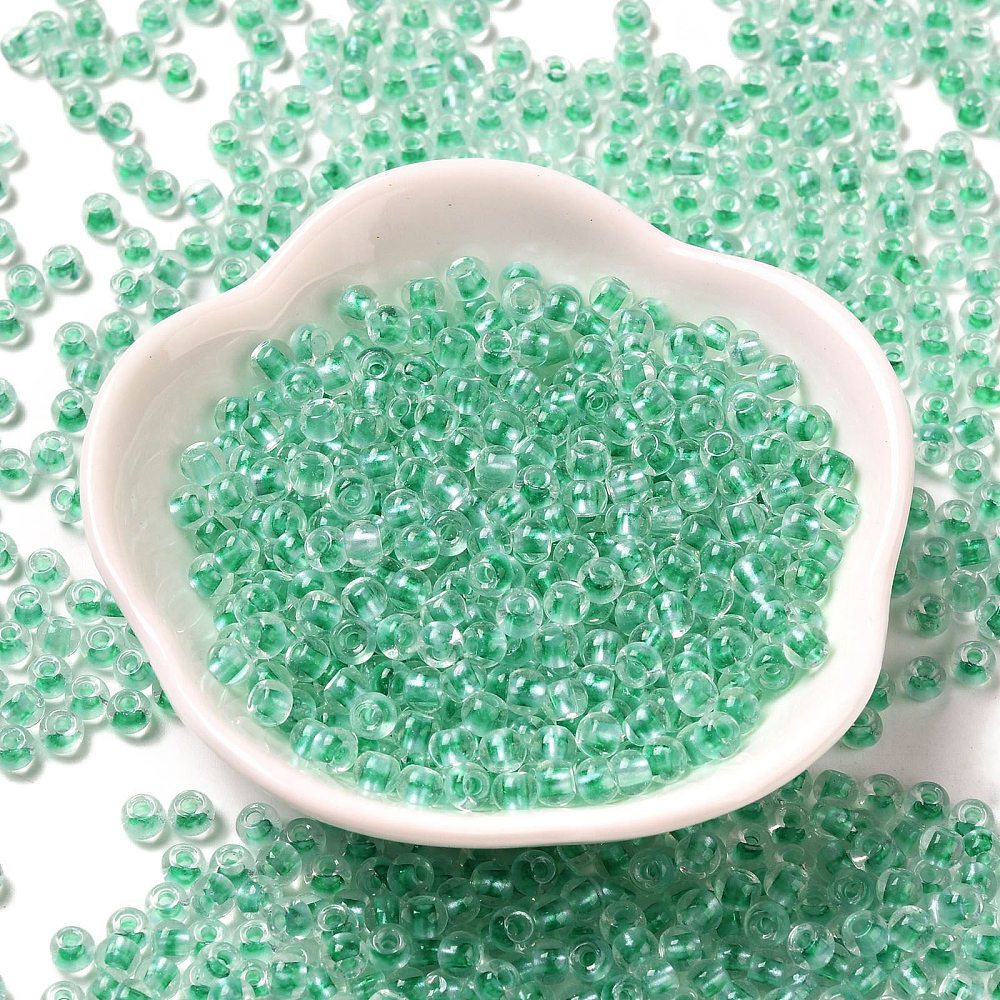 Glass Seed Bead C/L Med Spring Green 6/0