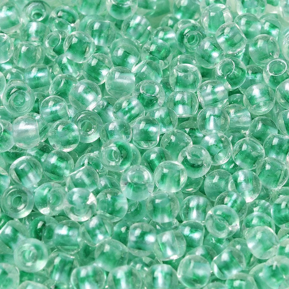 Glass Seed Bead C/L Med Spring Green 6/0