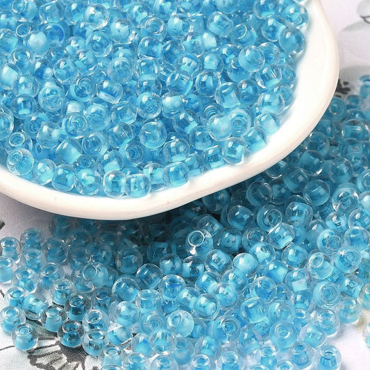 Glass Seed Bead C/L Deep Sky Blue 6/0
