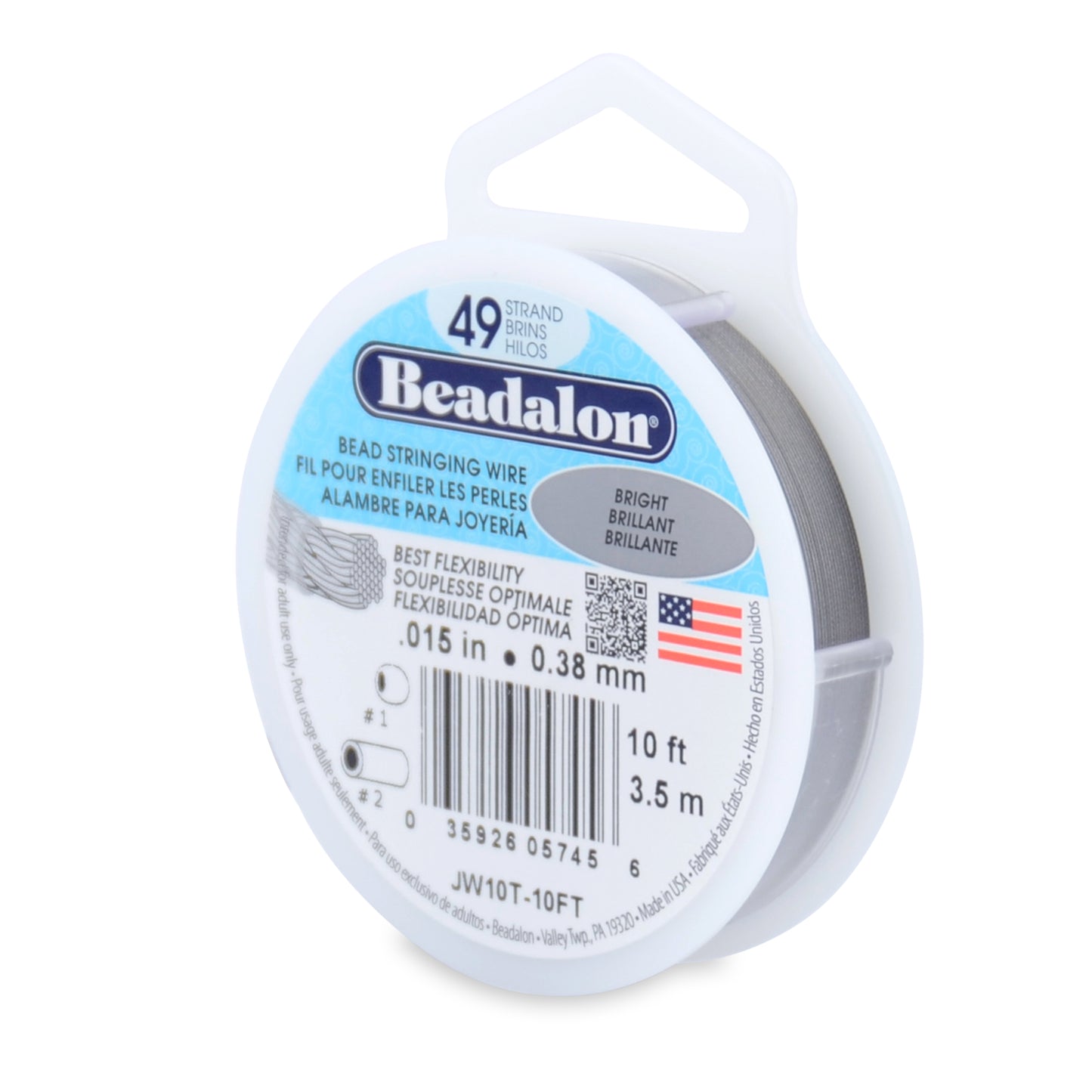 49 Strand Stainless Steel Bead Stringing Wire 10 ft - Alberta Bead Store