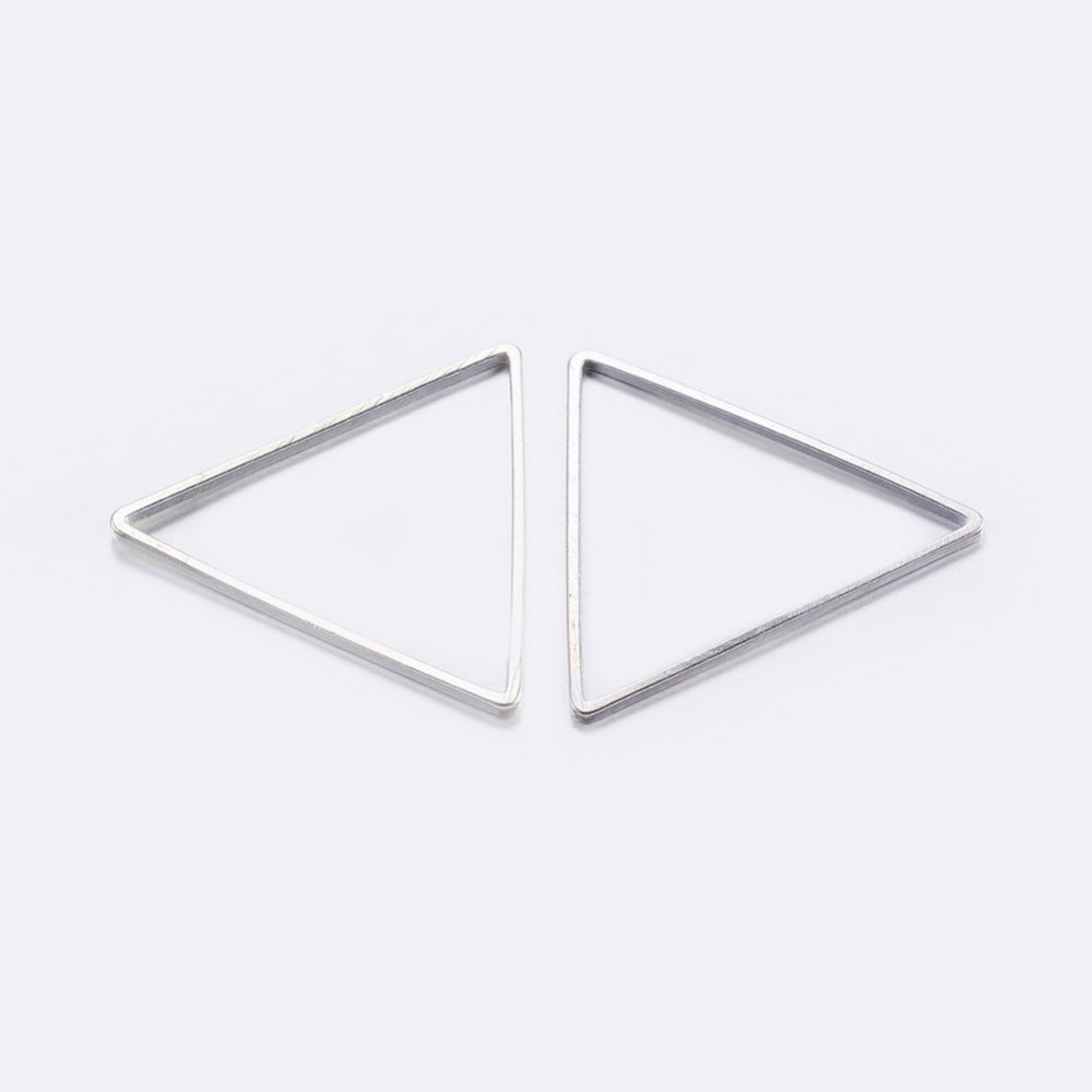 Triangle Link Silver Color 6pc - Alberta Bead Store