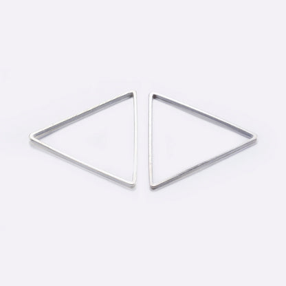 Triangle Link Silver Color 6pc - Alberta Bead Store