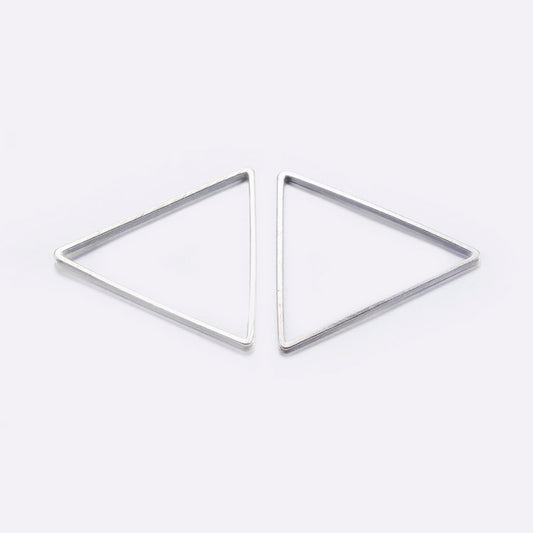 Triangle Link Silver Color 6pc - Alberta Bead Store