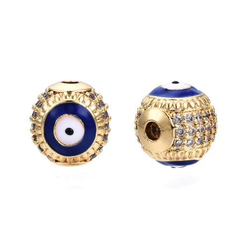 Micro Pave Evil Eye 18K with Cubic Zirconia Bead 1pc | Alberta Bead Store