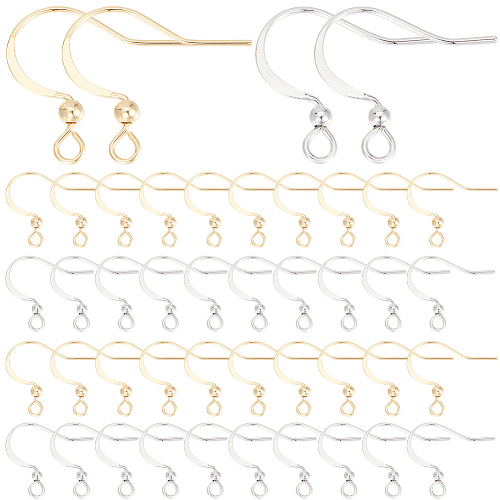 Fish Hook Brass Gold plated and Platinum Plated 100pc - Alberta Bead Store