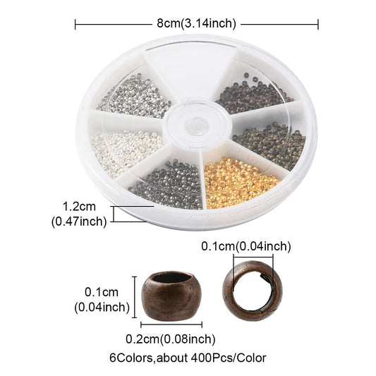 Crimp Bead Mixed Color 2376pc/box - Alberta Bead Store