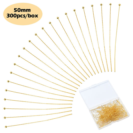 Ball Head Pin 24ga Gold 50mm Long 300pc