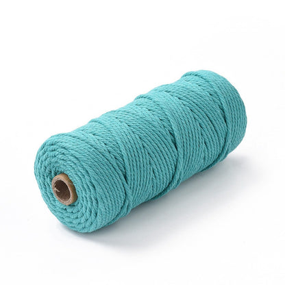 Macrame Cotton Cord Turquoise 3MM Twist 100M