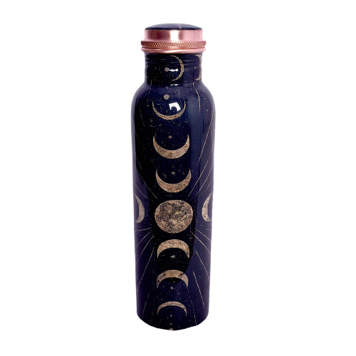 Lunar Cycle Copper Water Bottle 32oz | Crystals and Sun Signs