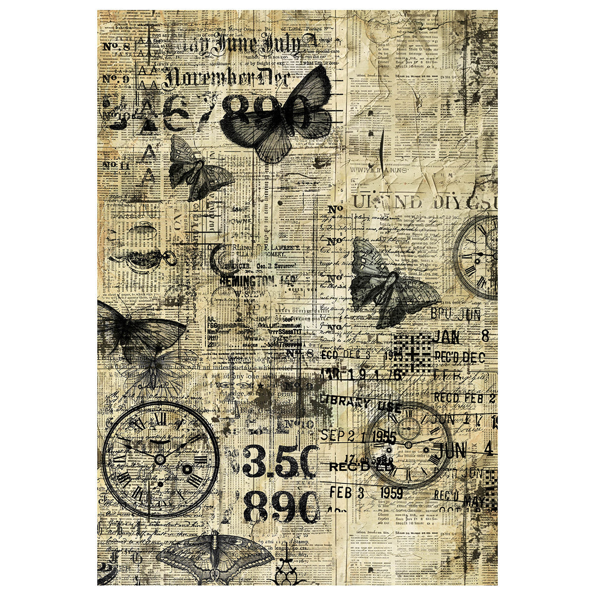 Mixed Media Rice Paper A4 Set 4/Pkg Time Capsule - Ecstasy Crafts
