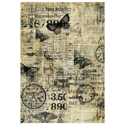 Mixed Media Rice Paper A4 Set 4/Pkg Time Capsule - Ecstasy Crafts