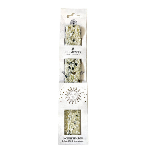 Moonstone Elements Crystal Wooden Incense Burner | Crystals and Sun Signs