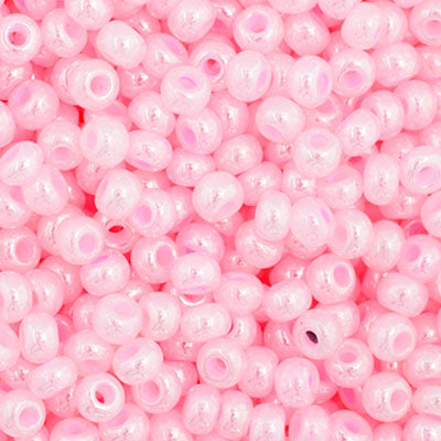 Czech Seed Bead 11/0 Opaque Pale Pink Dyed Pearl | Alberta Bead Store