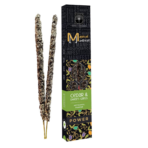 Power Cedar and Sweetgrass Magical Manifest Incense Sticks | Crystals and Sun Signs