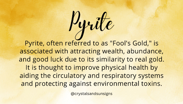 Pyrite healing properties