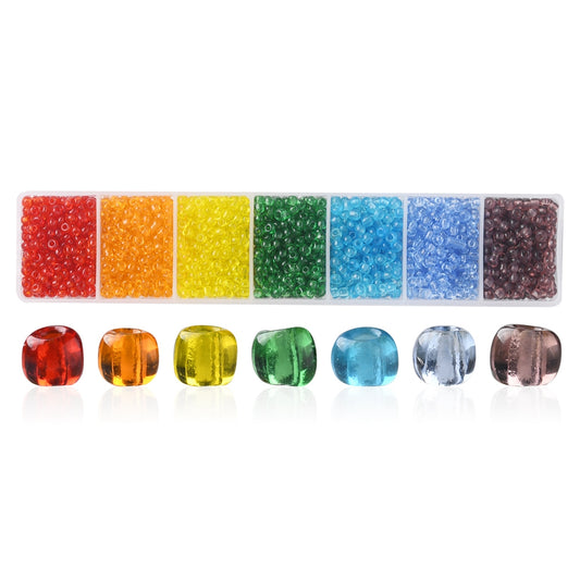 8/0 Glass Seed Bead Transparent 7 Color Kit
