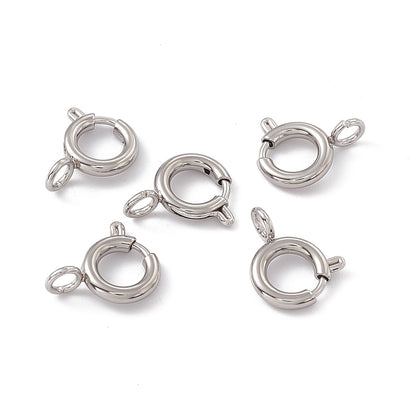 Spring Ring Clasps 201SS Non-tarnish Silver 8x1.8mm 5pc
