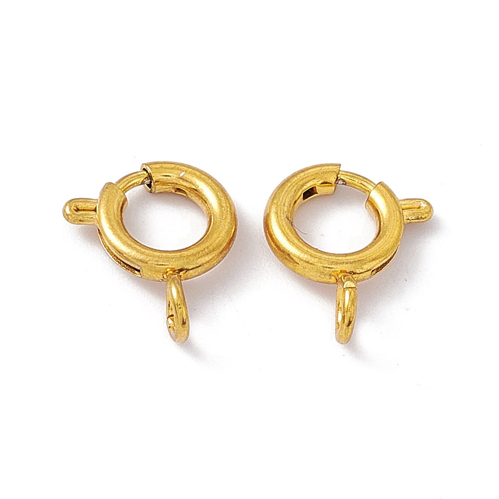 Spring Ring Clasps 201SS 18K Plated 10x2mm 5pc