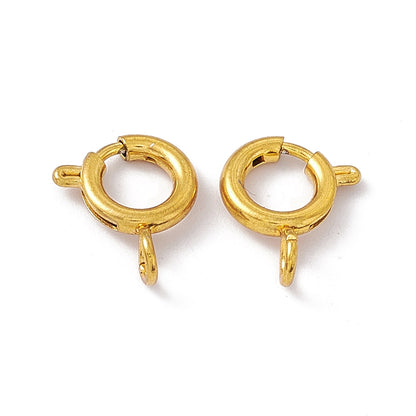 Spring Ring Clasps 201SS 18K Plated 10x2mm 5pc