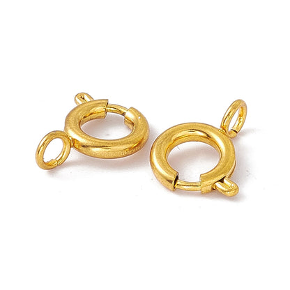 Spring Ring Clasps 201SS 18K Plated 10x2mm 5pc