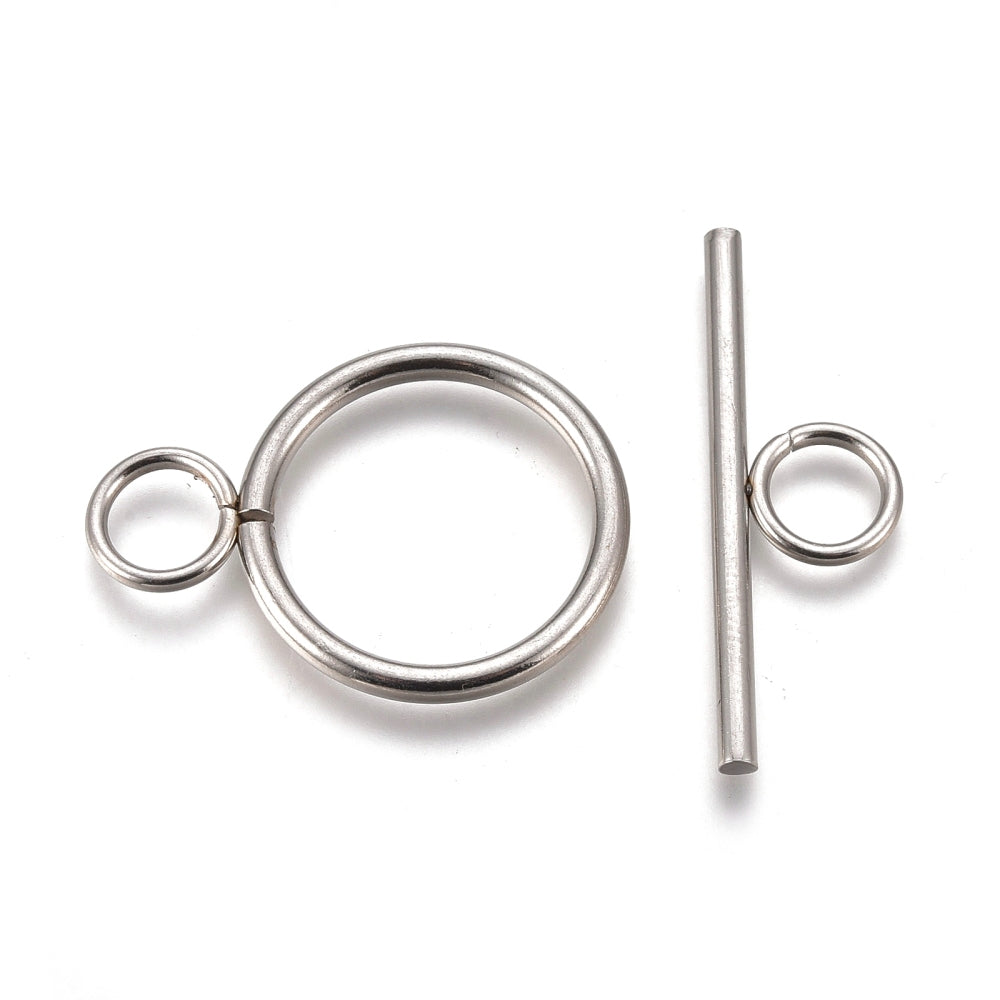 Ring and Bar Toggle Clasp Non Tarnish 5 Sets