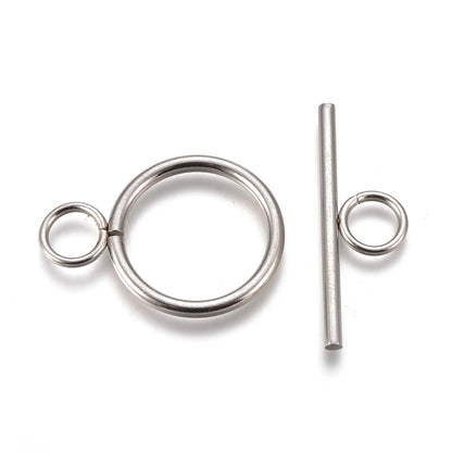 Ring and Bar Toggle Clasp Non Tarnish 5 Sets