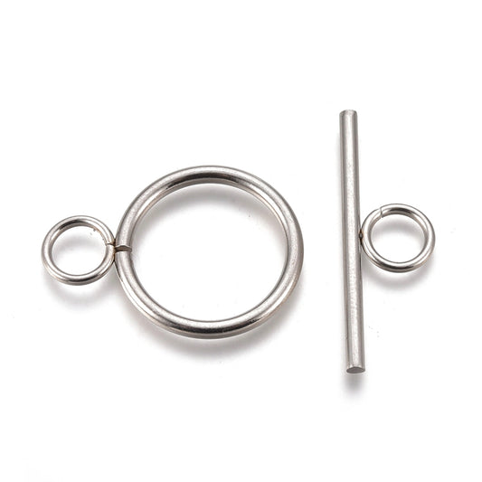 Fermoir Toggle Bague et Barre Anti-ternissement 5 Ensembles
