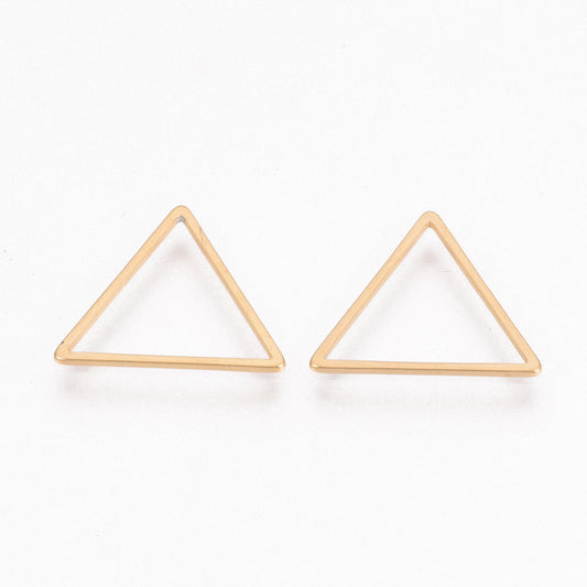 Linking Ring 304SS Triangle Golden 20x22.5mm 6pc - Alberta Bead Store