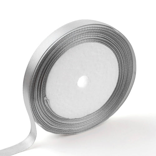 Satin Ribbon Grey 3/8" - Alberta Bead Store
