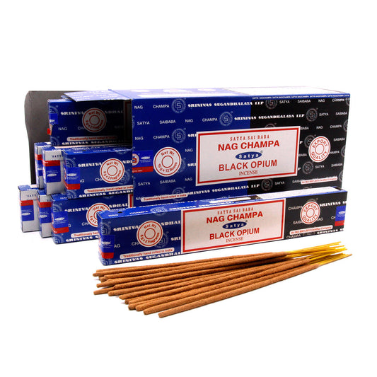 Satya Nag Champa Black Opium Combo Incense Sticks - Witches Ink LTD - O/A Crystals and Sun Signs