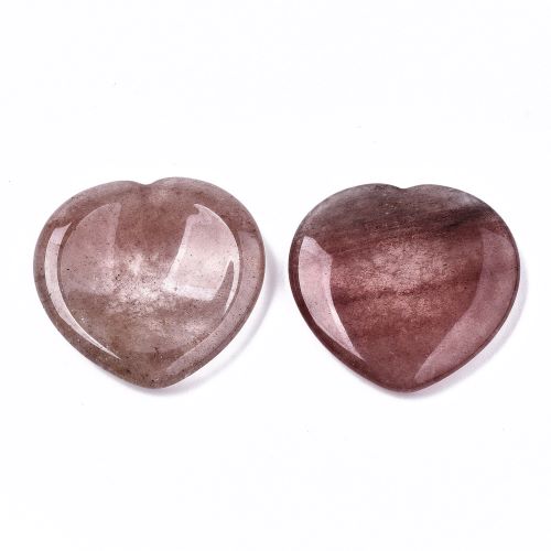 Strawberry Quartz Gemstone Worry Heart | Crystals and Sun Signs Co