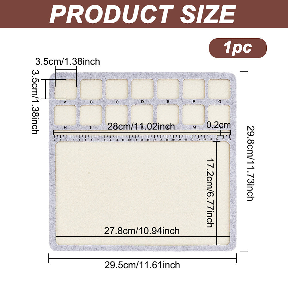 Hard Back Bead Mat with Felt 14 Compartments