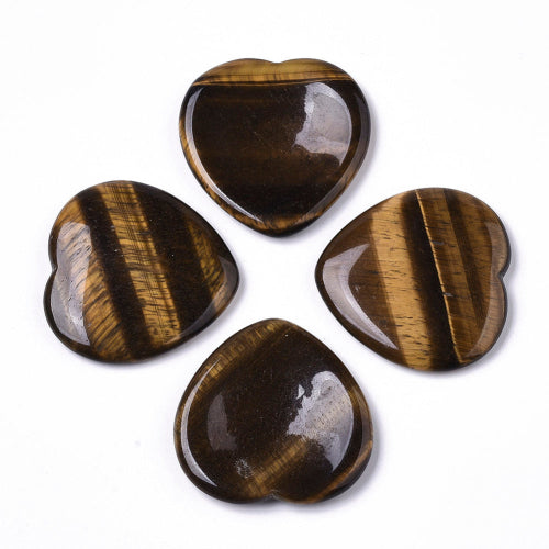 Tiger eye gemstone worry heart