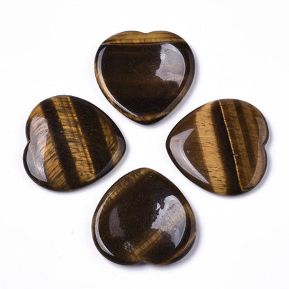 Tiger eye gemstone worry heart