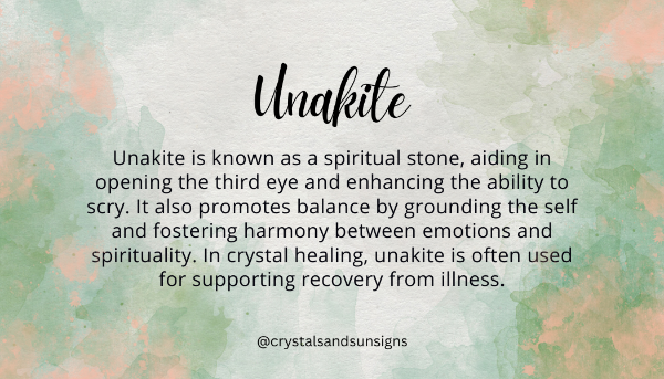 Unakite spiritual healing properties