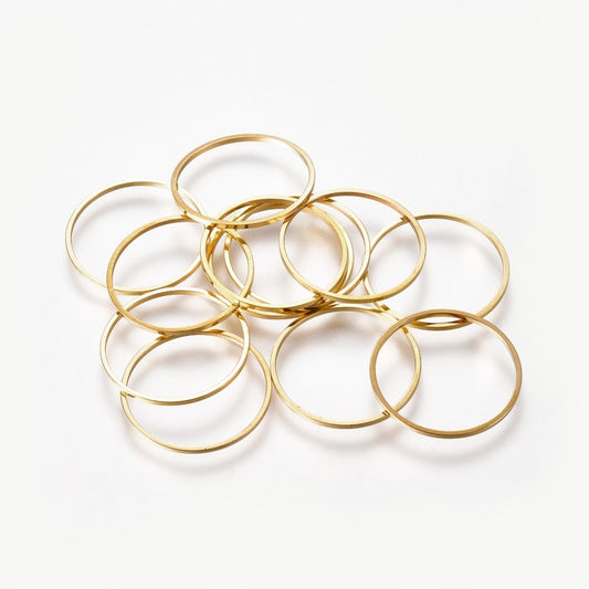 Linking Ring Brass Gold 20mm 6pc - Alberta Bead Store