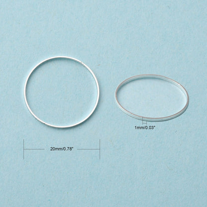 Linking Ring Silver Plated 20mm 6pc - Alberta Bead Store