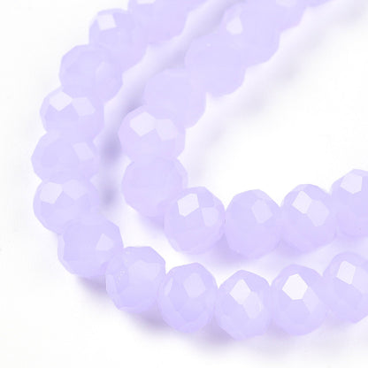 Glass Bead Faceted Rondelle Lilac 6x5mm