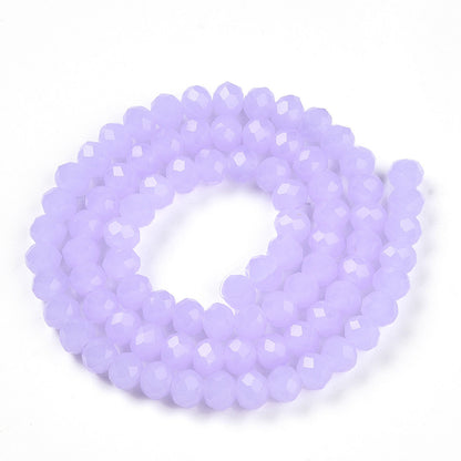 Glass Bead Faceted Rondelle Lilac 6x5mm