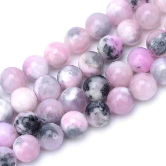Jade Bead Natural Dyed Violet Round 6mm - Alberta Bead Store