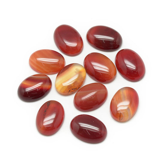 Cabochon Red Firebrick Agate Oval 18x13mm - Alberta Bead Store