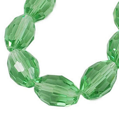 Glass Bead Transparent Lawn Green Faceted Oval 6mm - Alberta Bead Store