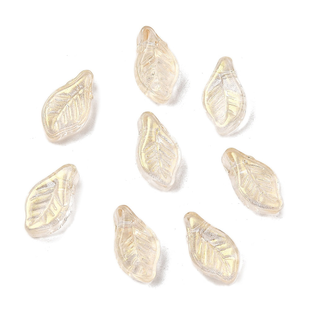 Glass Leaf Wheat Color 12x6x5 50pc